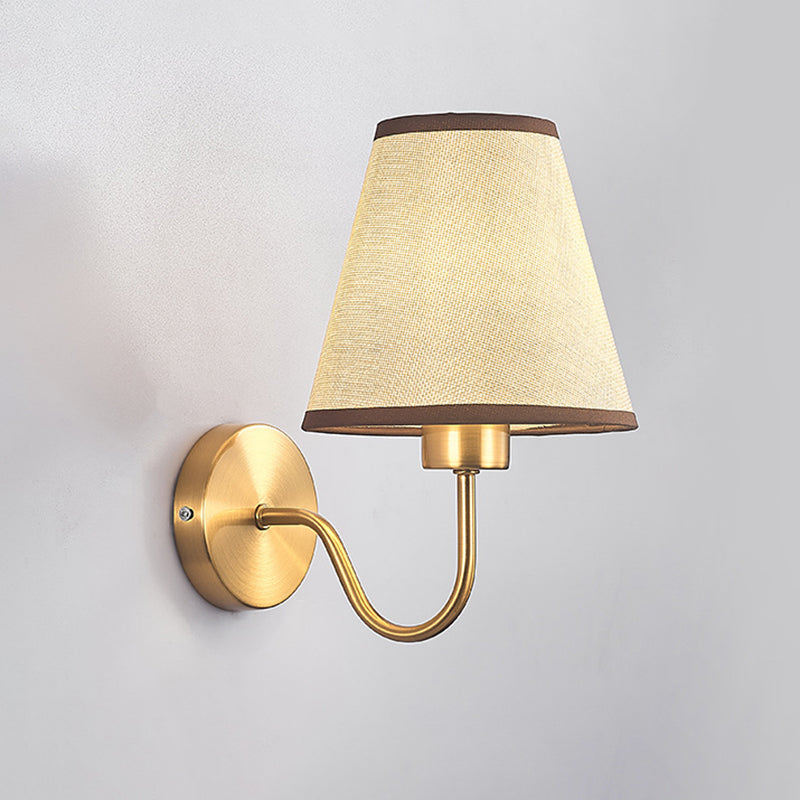 American Style Vanity Light Cone Shape Vanity Lamp with Fabric Shade for Living Room