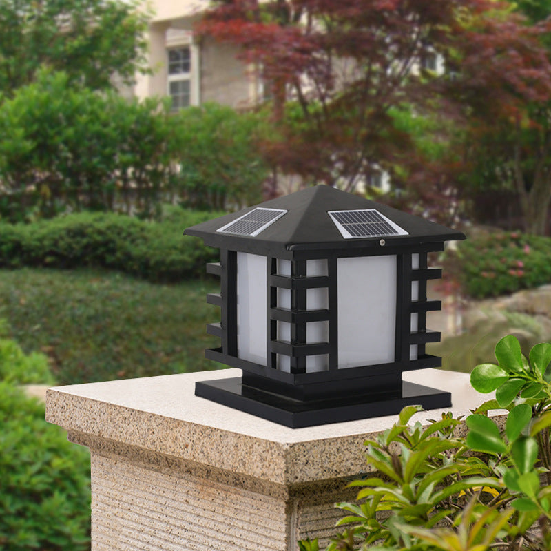 Contemporary Pillar Lamp Household Outdoor Lamp for Backyard