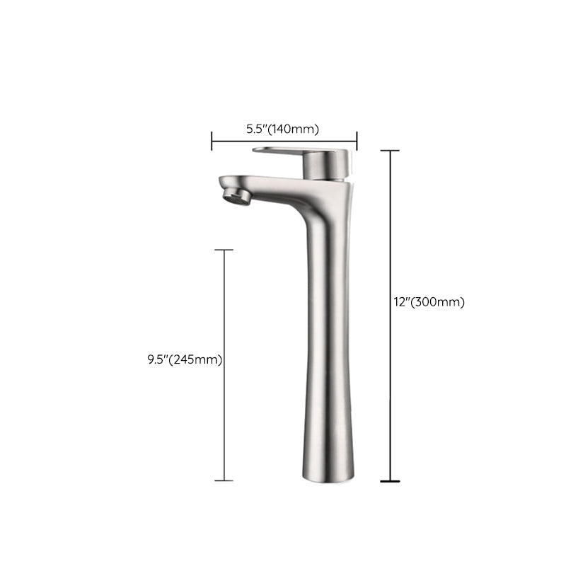 Modern Vessel Faucet Stainless Steel Lever Handles Bathroom Sink Faucet