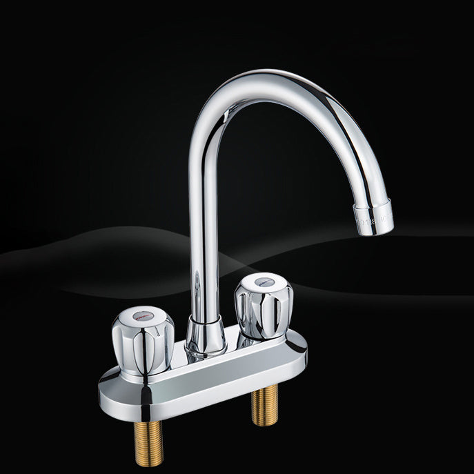 Modern Style Bathroom Faucet Double Handles Faucet Swivel Spout Faucet