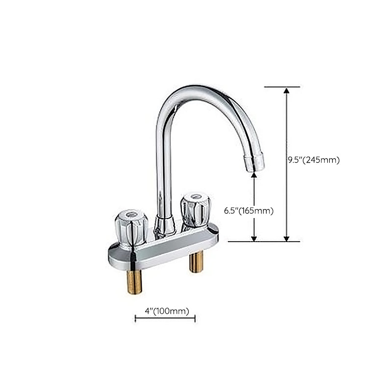 Modern Style Bathroom Faucet Double Handles Faucet Swivel Spout Faucet