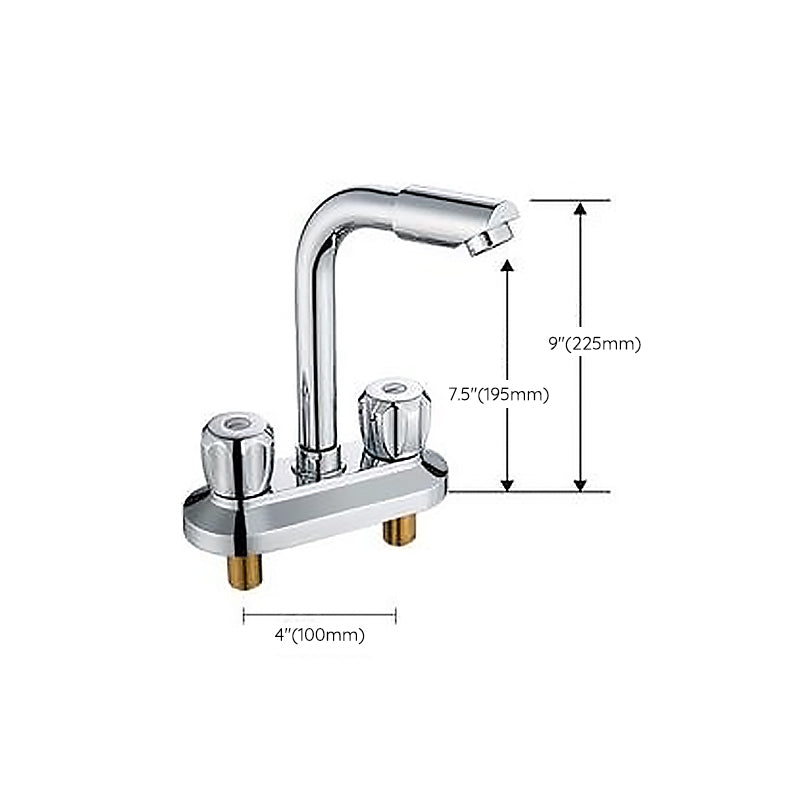 Modern Style Bathroom Faucet Double Handles Faucet Swivel Spout Faucet