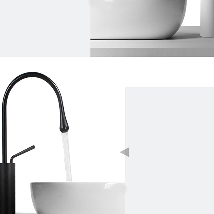 Modern Bathroom Sink Porcelain Round Vessel Lavatory Sink with Pop-Up Drain