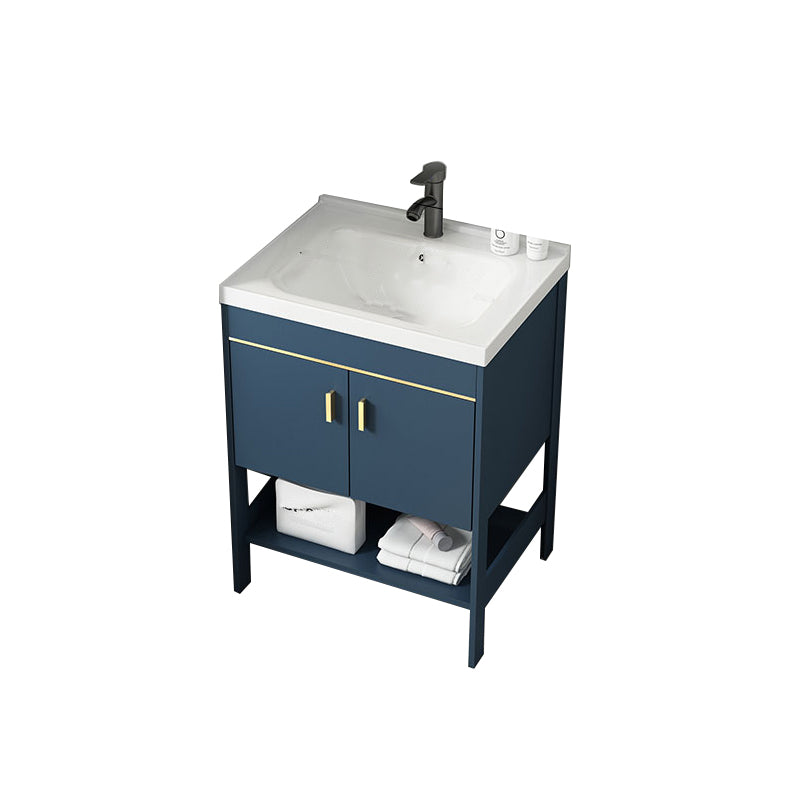 Contemporary Vanity Sink Mirror Cabinet Metal Vanity Cabinet with Storage Shelving
