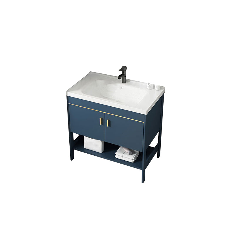 Contemporary Vanity Sink Mirror Cabinet Metal Vanity Cabinet with Storage Shelving