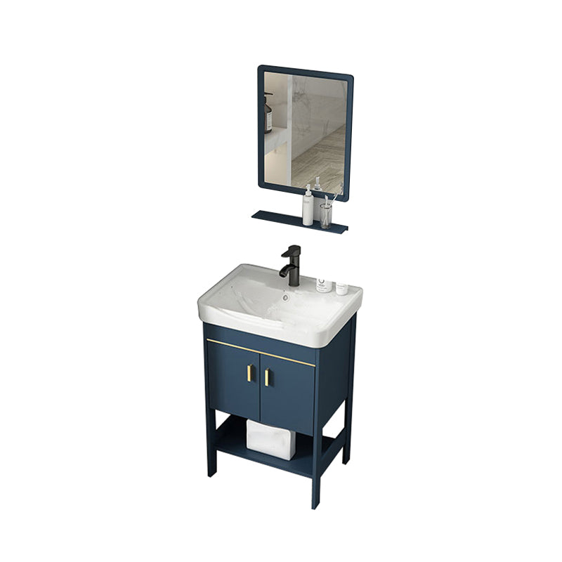 Contemporary Vanity Sink Mirror Cabinet Metal Vanity Cabinet with Storage Shelving