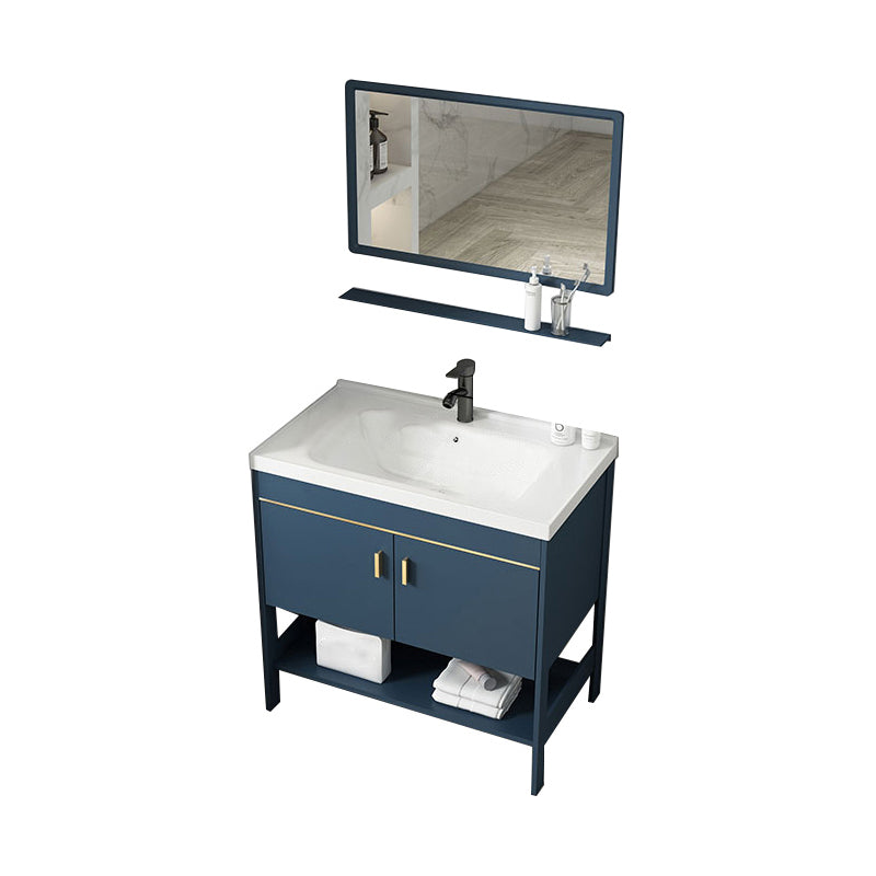 Contemporary Vanity Sink Mirror Cabinet Metal Vanity Cabinet with Storage Shelving