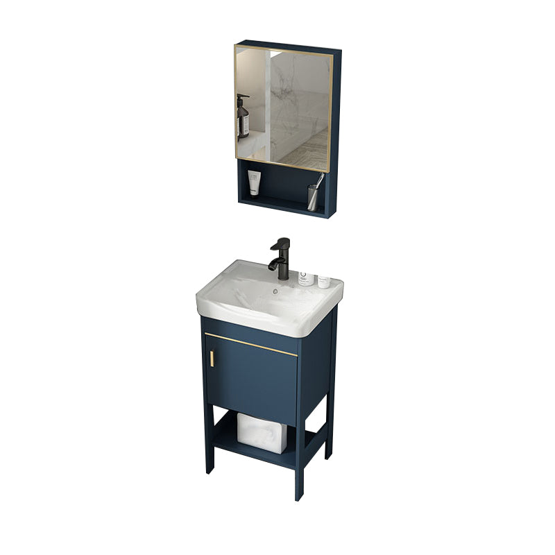 Contemporary Vanity Sink Mirror Cabinet Metal Vanity Cabinet with Storage Shelving