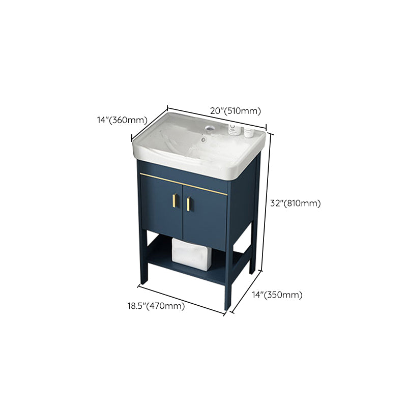 Contemporary Vanity Sink Mirror Cabinet Metal Vanity Cabinet with Storage Shelving