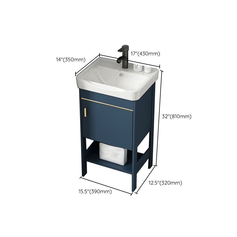 Contemporary Vanity Sink Mirror Cabinet Metal Vanity Cabinet with Storage Shelving