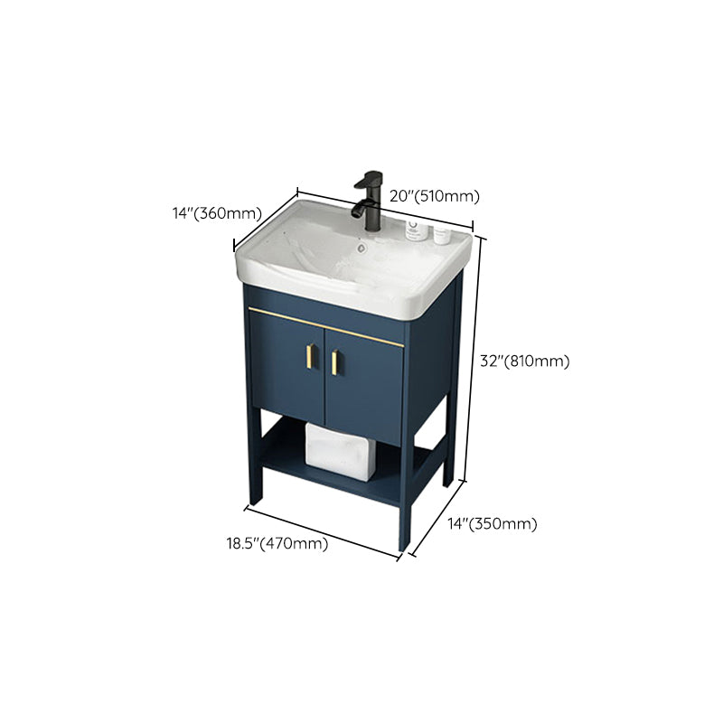Contemporary Vanity Sink Mirror Cabinet Metal Vanity Cabinet with Storage Shelving