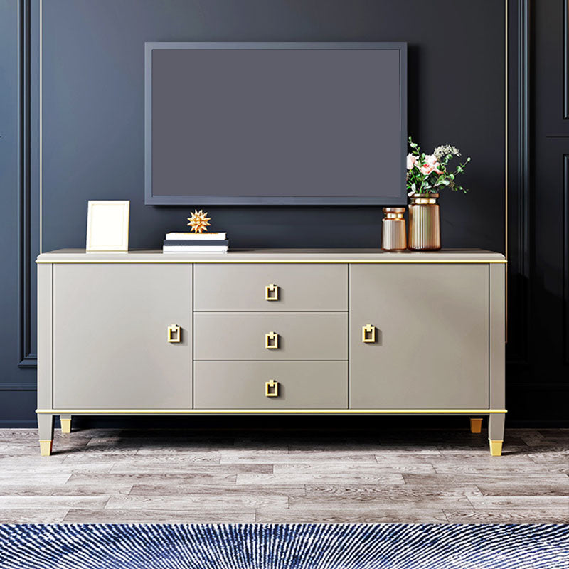 Modern TV Stand Console Solid Wood TV Media Console with Drawers