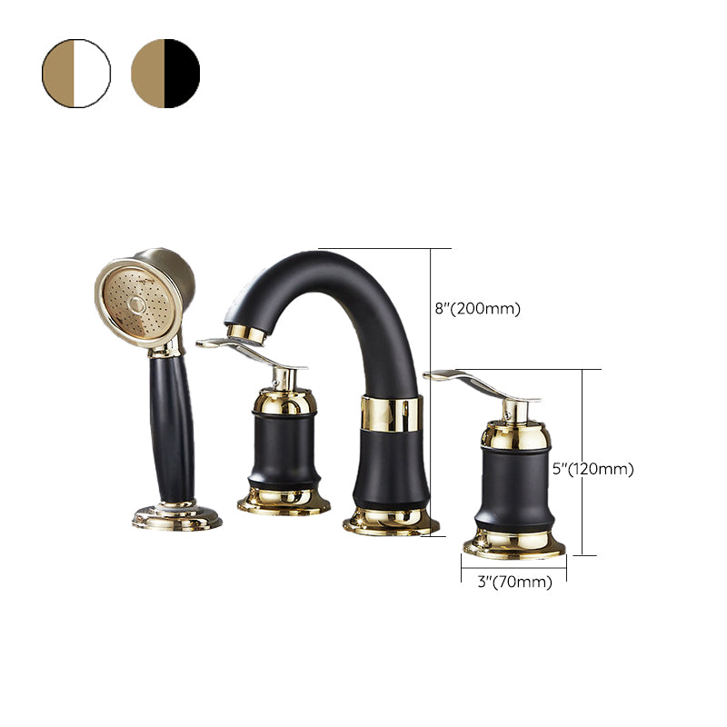 Contemporary Vessel Faucet Copper 2 Handles Low Arc Vessel Faucet for Home