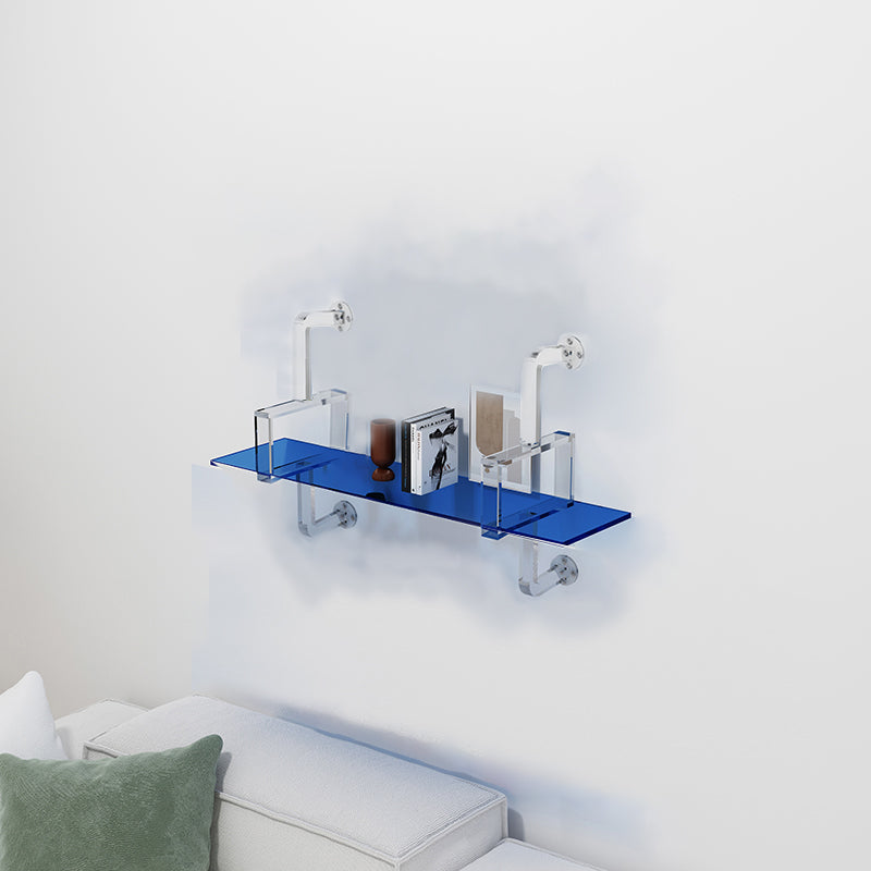 Closed Back Wall Mounted Bookshelf Modern Style Acrylic Bookcase