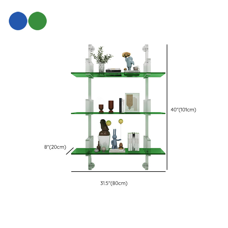 Closed Back Wall Mounted Bookshelf Modern Style Acrylic Bookcase