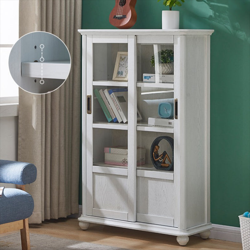 Wooden Standard Bookcase Contemporary Closed Back Bookshelf with Doors