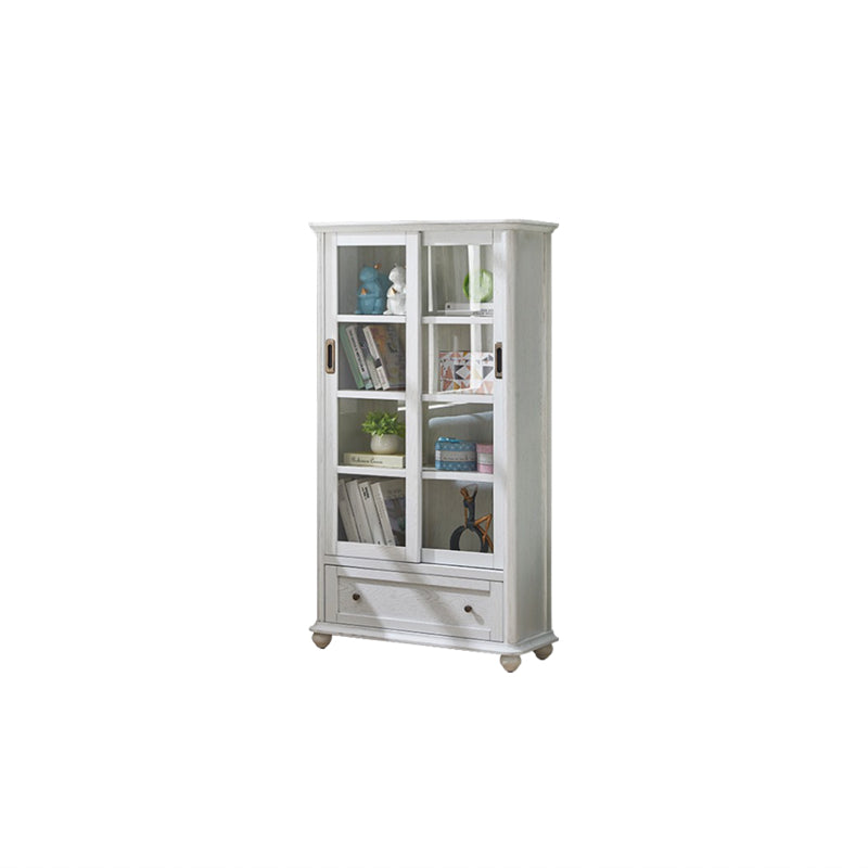 Wooden Standard Bookcase Contemporary Closed Back Bookshelf with Doors