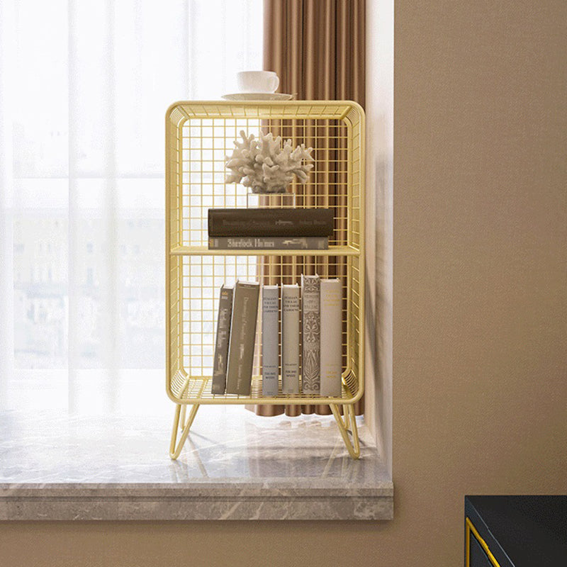 Modern Closed Back Standard Bookshelf Metal Shelves Included Bookcase