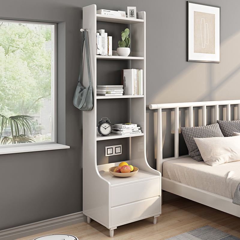 Modern Style Open Back Book Shelf Standard Wooden Bookcase with Drawers