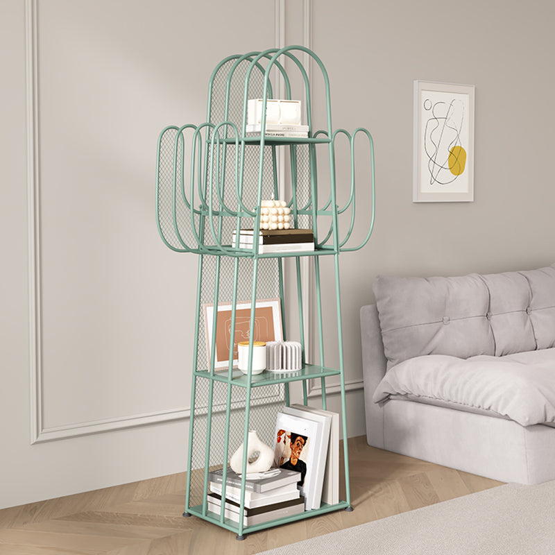 Metal Closed Back Standard Bookshelf Metal Shelves Included Bookcase