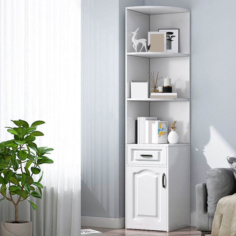 Modern Closed Back Bookshelf Engineered Wood Book Shelf with Cabinets for Home Office