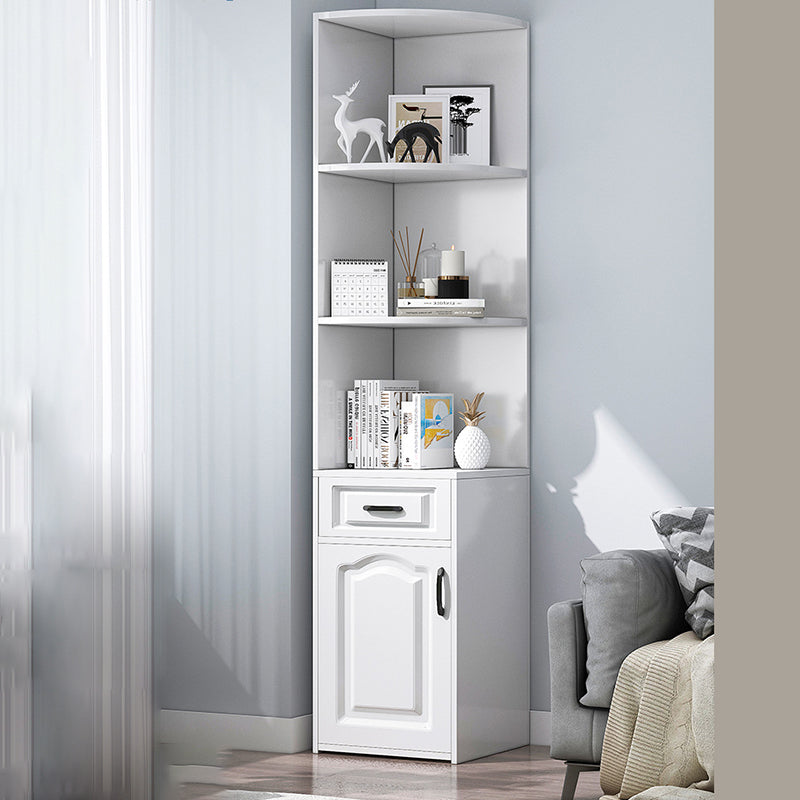 Modern Closed Back Bookshelf Engineered Wood Book Shelf with Cabinets for Home Office