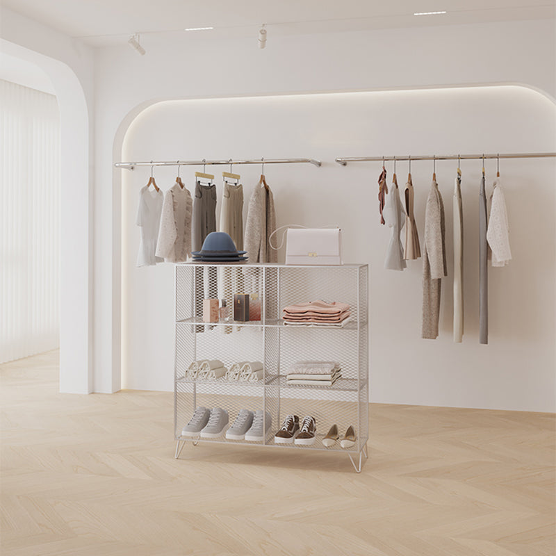 Metal Closed Back Standard Bookshelf Shelves Included Bookcase in Silver