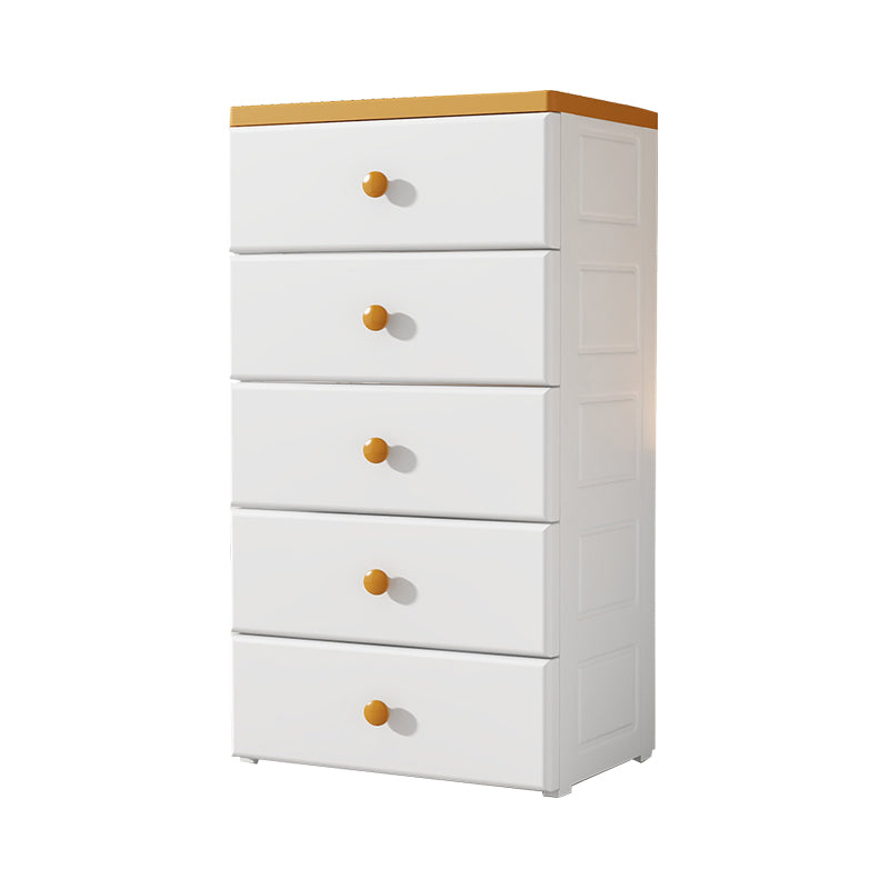 17.55-inch W Modern Chest Nursery Dresser Plastic Kids Nightstand with 5 Drawers