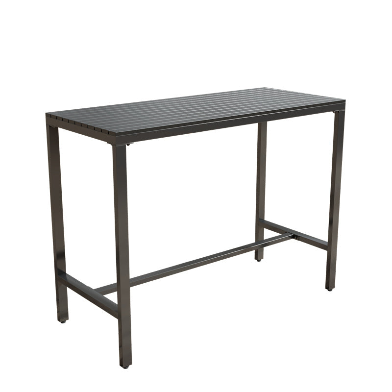 Metal and Wood Patio Table Rectangle Industrial No Distressing Bar Table