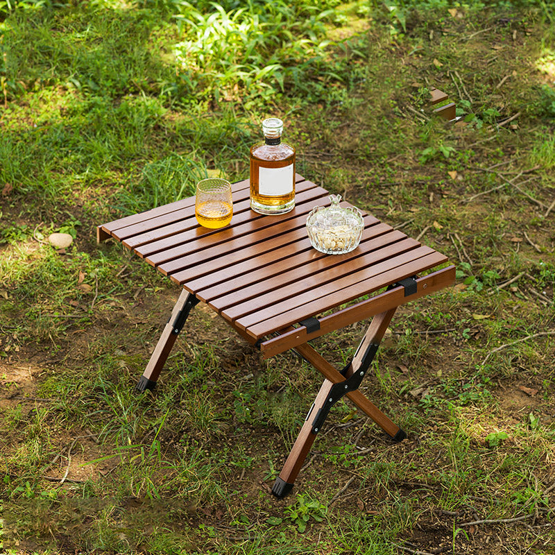 Industrial Solid Wood Folding Table No Natural Variation Rectangle Camping Table