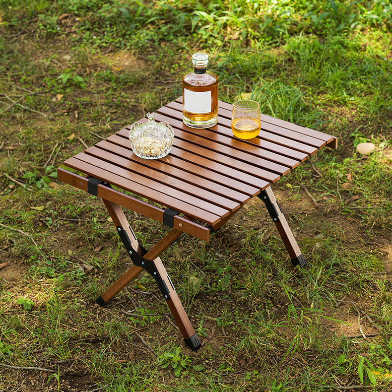 Industrial Solid Wood Folding Table No Natural Variation Rectangle Camping Table