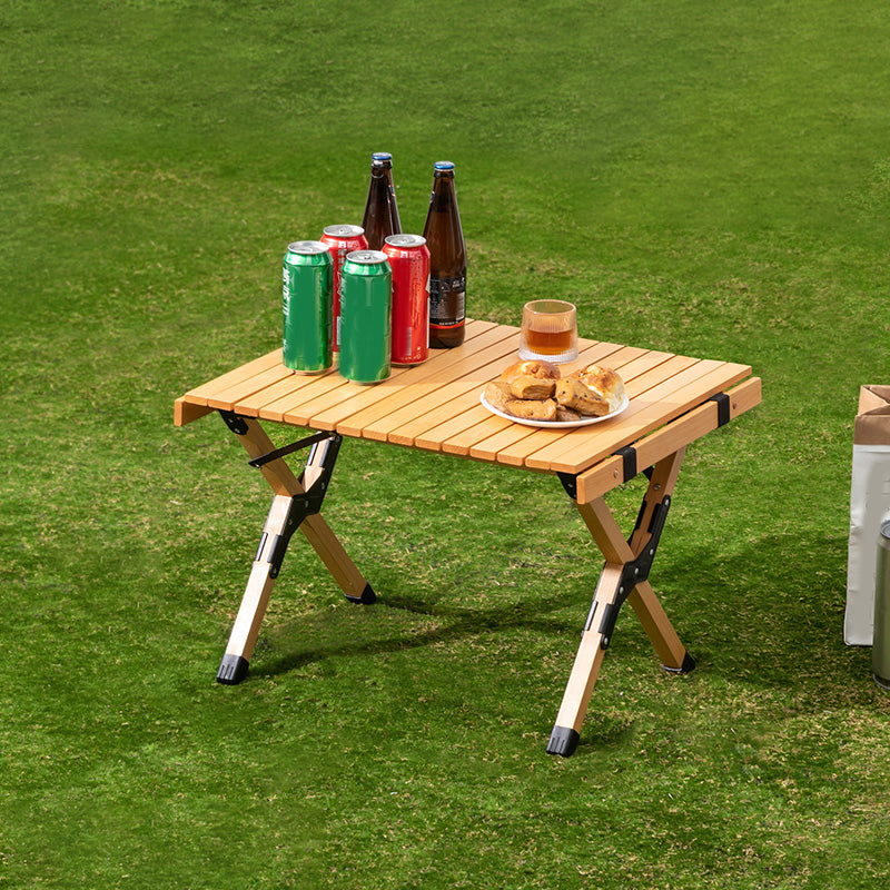 Industrial Solid Wood Folding Table No Natural Variation Rectangle Camping Table