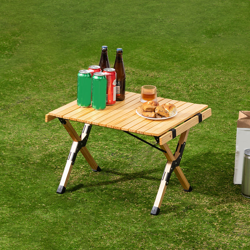 Industrial Solid Wood Folding Table No Natural Variation Rectangle Camping Table