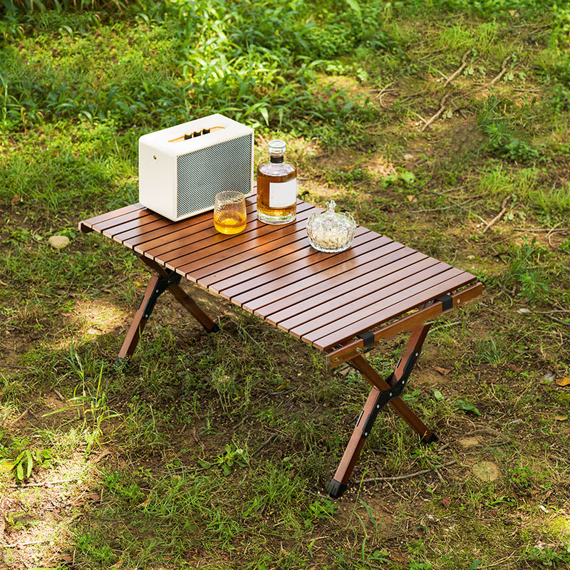 Industrial Solid Wood Folding Table No Natural Variation Rectangle Camping Table