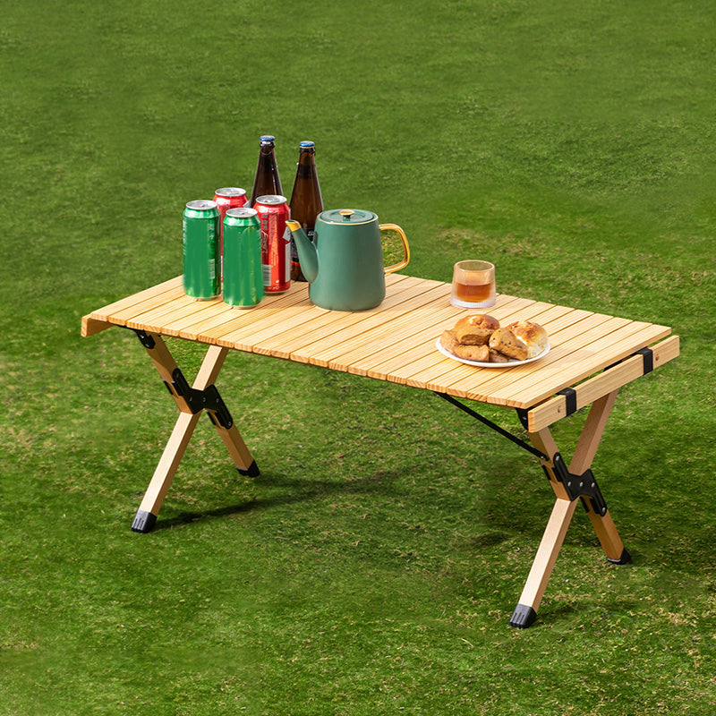 Industrial Solid Wood Folding Table No Natural Variation Rectangle Camping Table