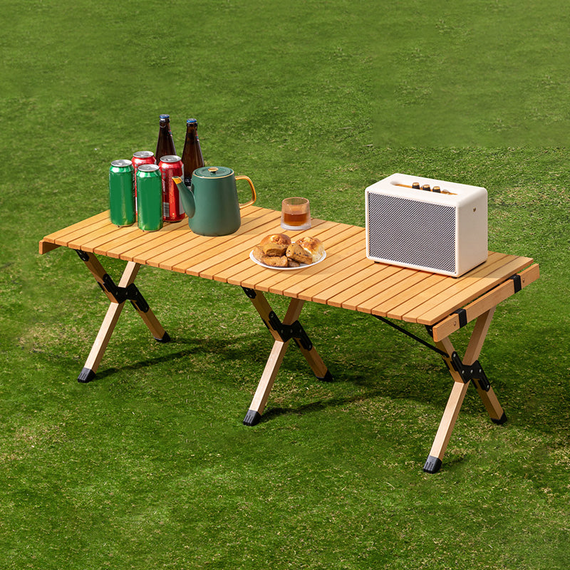 Industrial Solid Wood Folding Table No Natural Variation Rectangle Camping Table