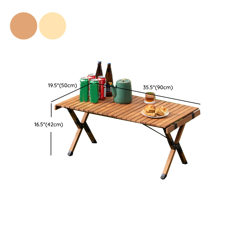 Industrial Solid Wood Folding Table No Natural Variation Rectangle Camping Table