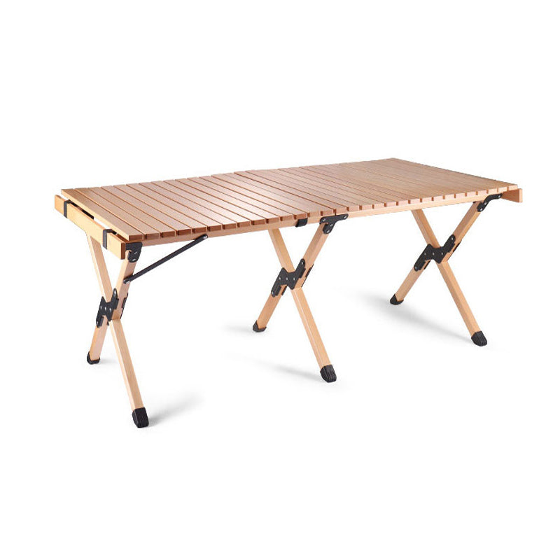 Industrial Patio Table Solid Wood Beech Foldable Camping Table