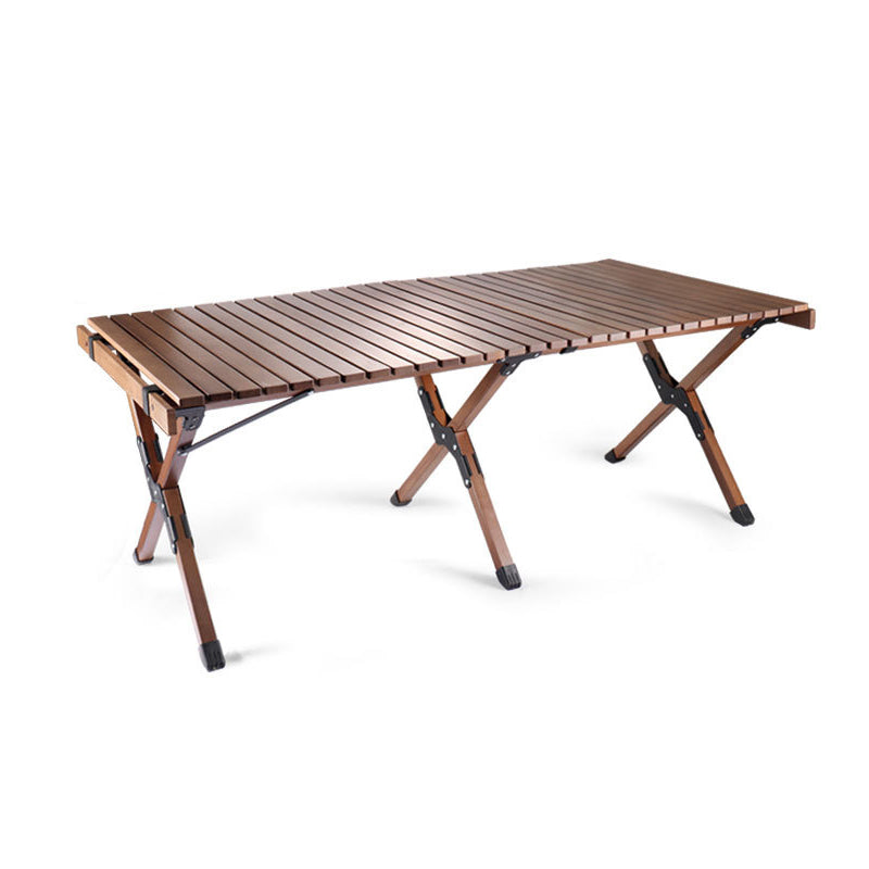 Industrial Patio Table Solid Wood Beech Foldable Camping Table