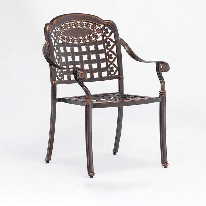 Dark Brown Boho Dining Table Set 1/5 Pcs Metal Outdoor Dining Set