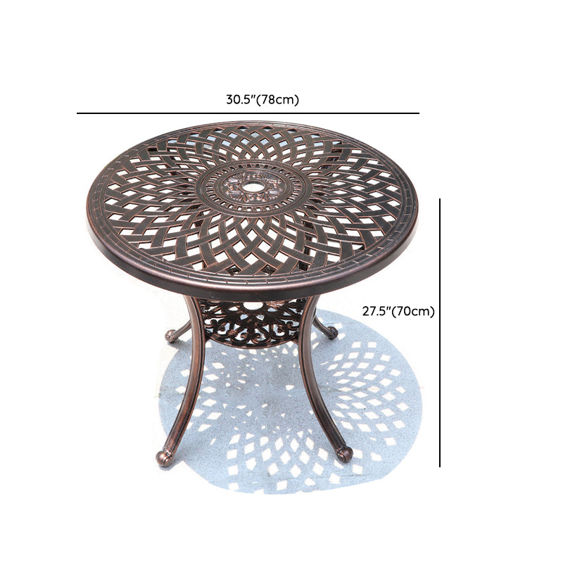 Dark Brown Boho Dining Table Set 1/5 Pcs Metal Outdoor Dining Set