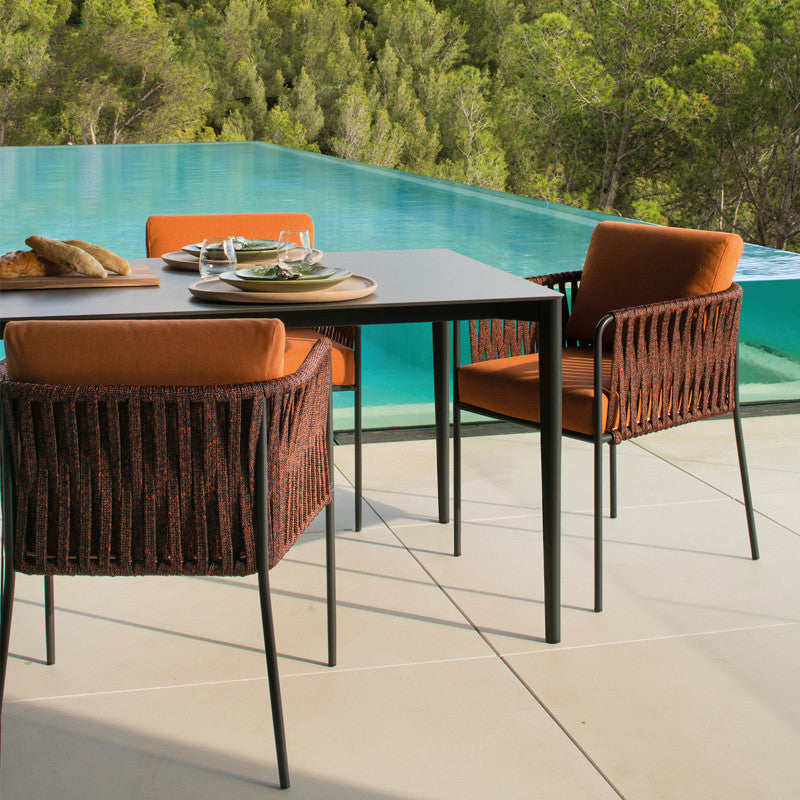 Matte Finish Boho Dining Set 1/2/7 Pcs Stone Dining Table Set