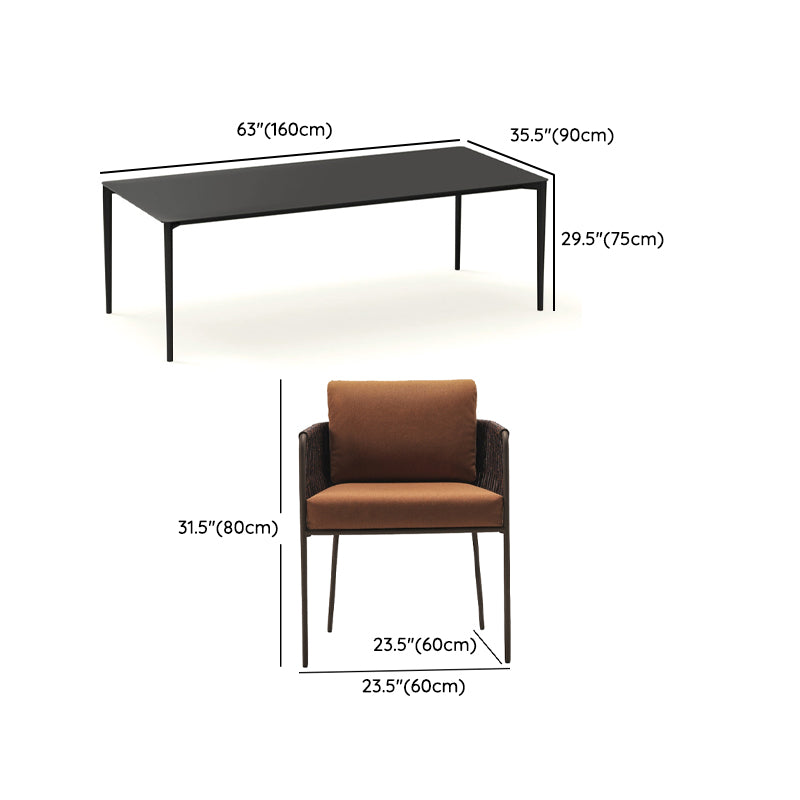 Matte Finish Boho Dining Set 1/2/7 Pcs Stone Dining Table Set