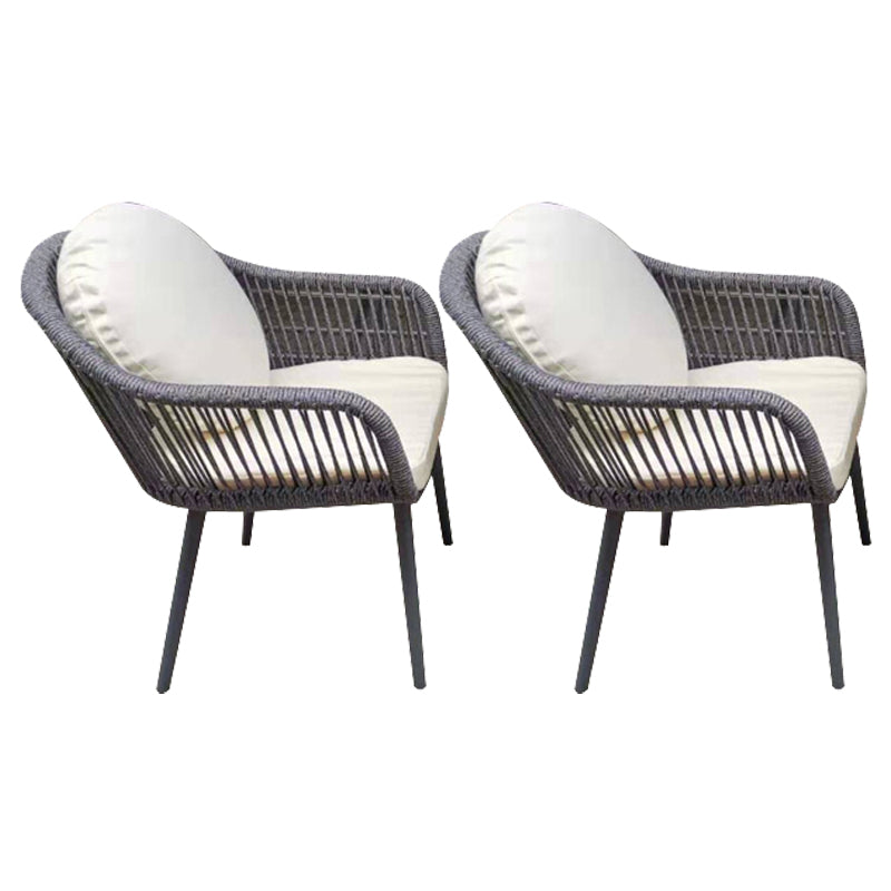 Outdoor Boho Dining Table Set 1/2/3/7 Pcs Metal and Stone Dining Set