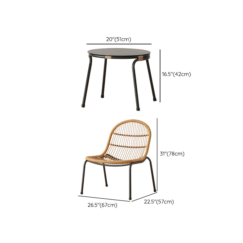 Modern Style Bistro Set Wicker Round 2/3 Pieces Bistro Table Set