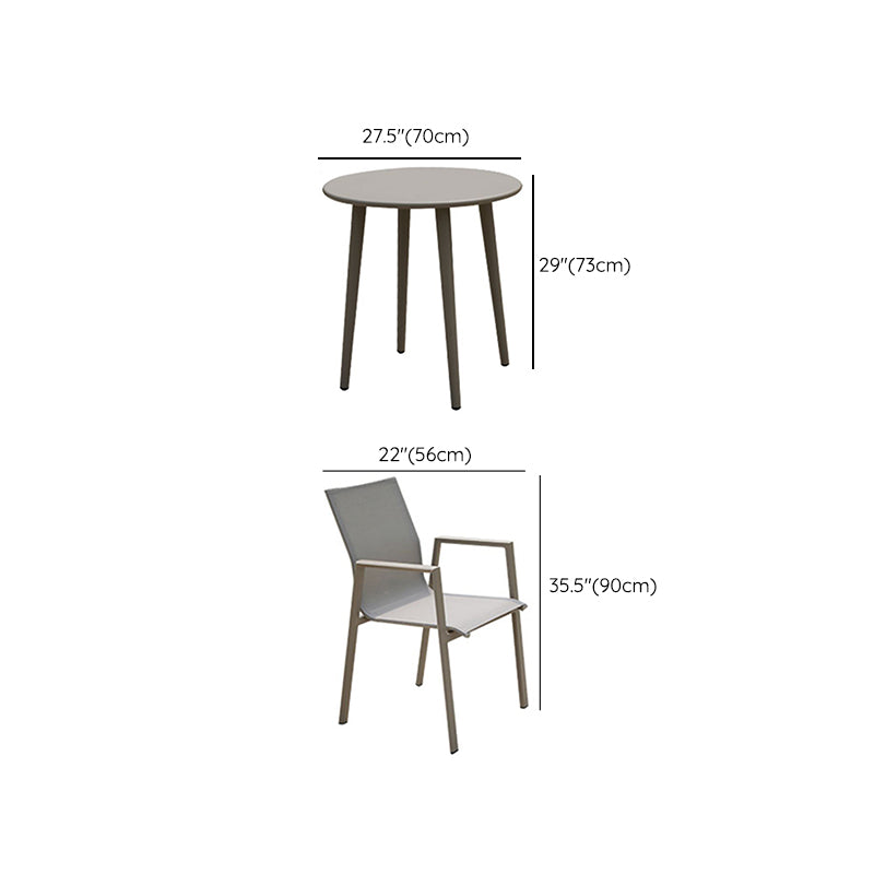 Boho Style Gray Dining Set Metal 1/5 Pieces Water Resistant Dining Set