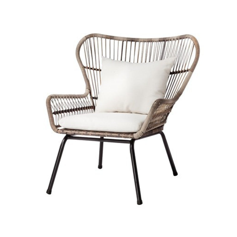 Modern Style Bistro Table Set Wicker 1/3 Pieces Bistro Set with Toss Pillow
