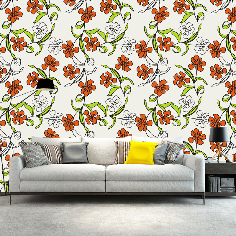Plant Illustration Wall Mural Wallpaper Modern Style Bedroom Wall Mural