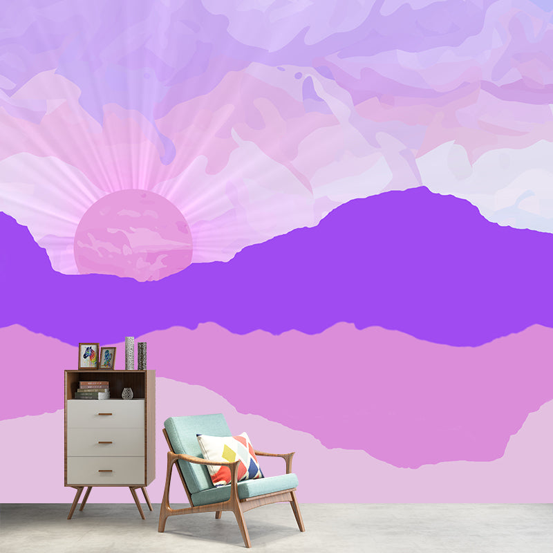 Abstract Painting Illustration Mural Mildew Resistant Wallpaper Sleeping Room Wall Mural