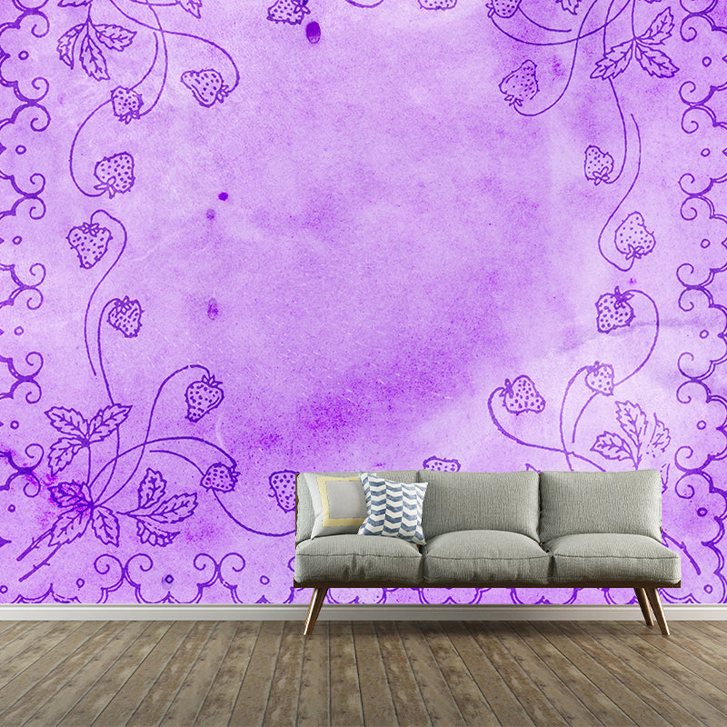 Environmental Wall Mural Wallpaper Plants Illustration Living Room Wall Mural